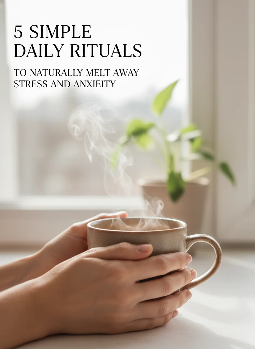 5 Simple Daily Rituals to Naturally Melt Away Stress and Anxiety is the title