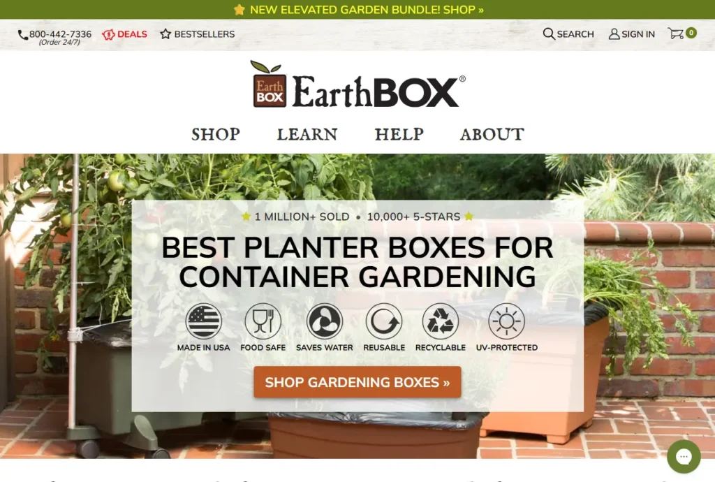 earthbox homepage screenshot